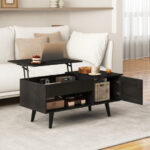 Lift Top Coffee Table with Hidden Storage and Multi-Tier Shelves 22 Lift Top Coffee Table with Hidden Storage and Multi-Tier Shelves