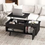 Lift Top Coffee Table with Hidden Storage and Multi-Tier Shelves 27 Lift Top Coffee Table with Hidden Storage and Multi-Tier Shelves