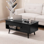 Lift Top Coffee Table with Hidden Storage and Multi-Tier Shelves 28 Lift Top Coffee Table with Hidden Storage and Multi-Tier Shelves
