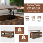 Rustic Brown Lift Top Coffee Table with Drawers and Storage 12 Rustic Brown Lift Top Coffee Table with Drawers and Storage