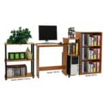 Light Cherry Finish 3-Tier Compact Storage Bookcase Shelves