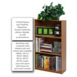 Light Cherry Finish 3-Tier Compact Storage Bookcase Shelves
