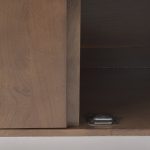 Lillie 36.0L x 16.0W x 32.0H Medium Brown Wood 2 Door Tray Top Accent Cabinet