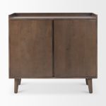 Lillie 36.0L x 16.0W x 32.0H Medium Brown Wood 2 Door Tray Top Accent Cabinet