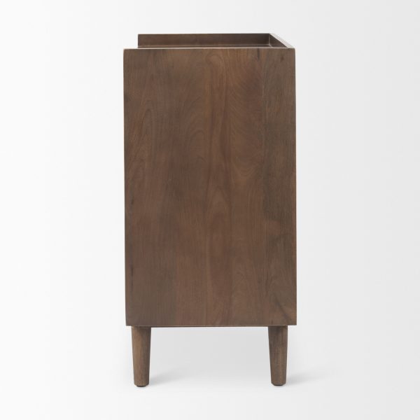 Lillie 36.0L x 16.0W x 32.0H Medium Brown Wood 2 Door Tray Top Accent Cabinet 3