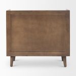 Lillie 36.0L x 16.0W x 32.0H Medium Brown Wood 2 Door Tray Top Accent Cabinet