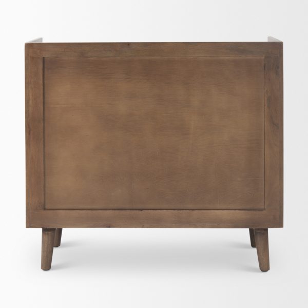 Lillie 36.0L x 16.0W x 32.0H Medium Brown Wood 2 Door Tray Top Accent Cabinet 4