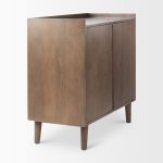 Lillie 36.0L x 16.0W x 32.0H Medium Brown Wood 2 Door Tray Top Accent Cabinet