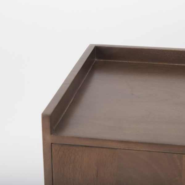 Lillie 36.0L x 16.0W x 32.0H Medium Brown Wood 2 Door Tray Top Accent Cabinet 8