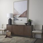 Lillie Medium Brown Wood 4 Door Tray Top Sideboard