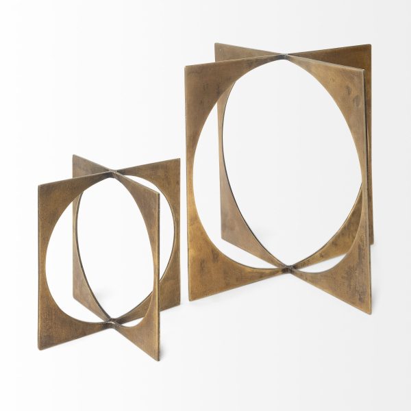 Lima I Small 6L x 6W Gold Geometric Decorative Object 4