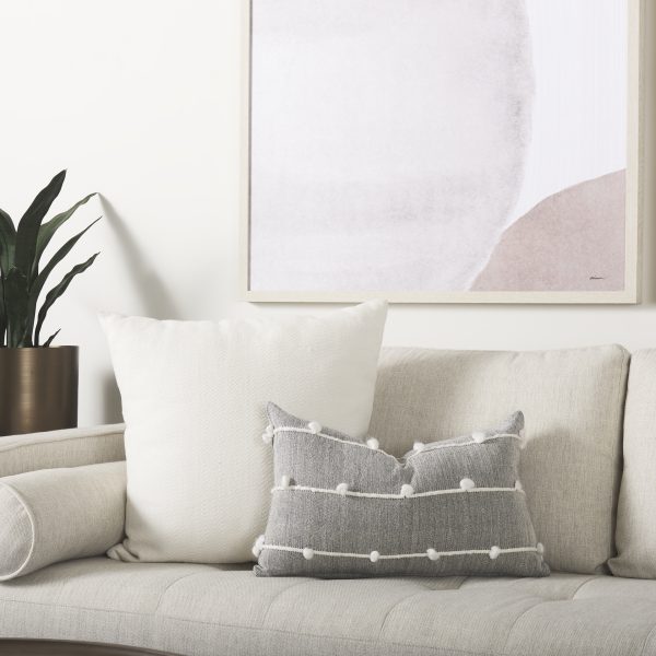 Linda 13 x 21 Navy And Cream With White Detail Decorative Pillow Cover 3