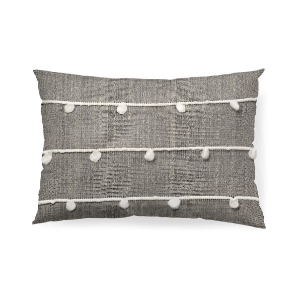 Linda 13 x 21 Navy And Cream With White Detail Decorative Pillow Cover