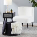 Lindsey 17-Inch Black Velvet Contemporary Folding Storage Ottoman 12 Lindsey 17-Inch Black Velvet Contemporary Folding Storage Ottoman