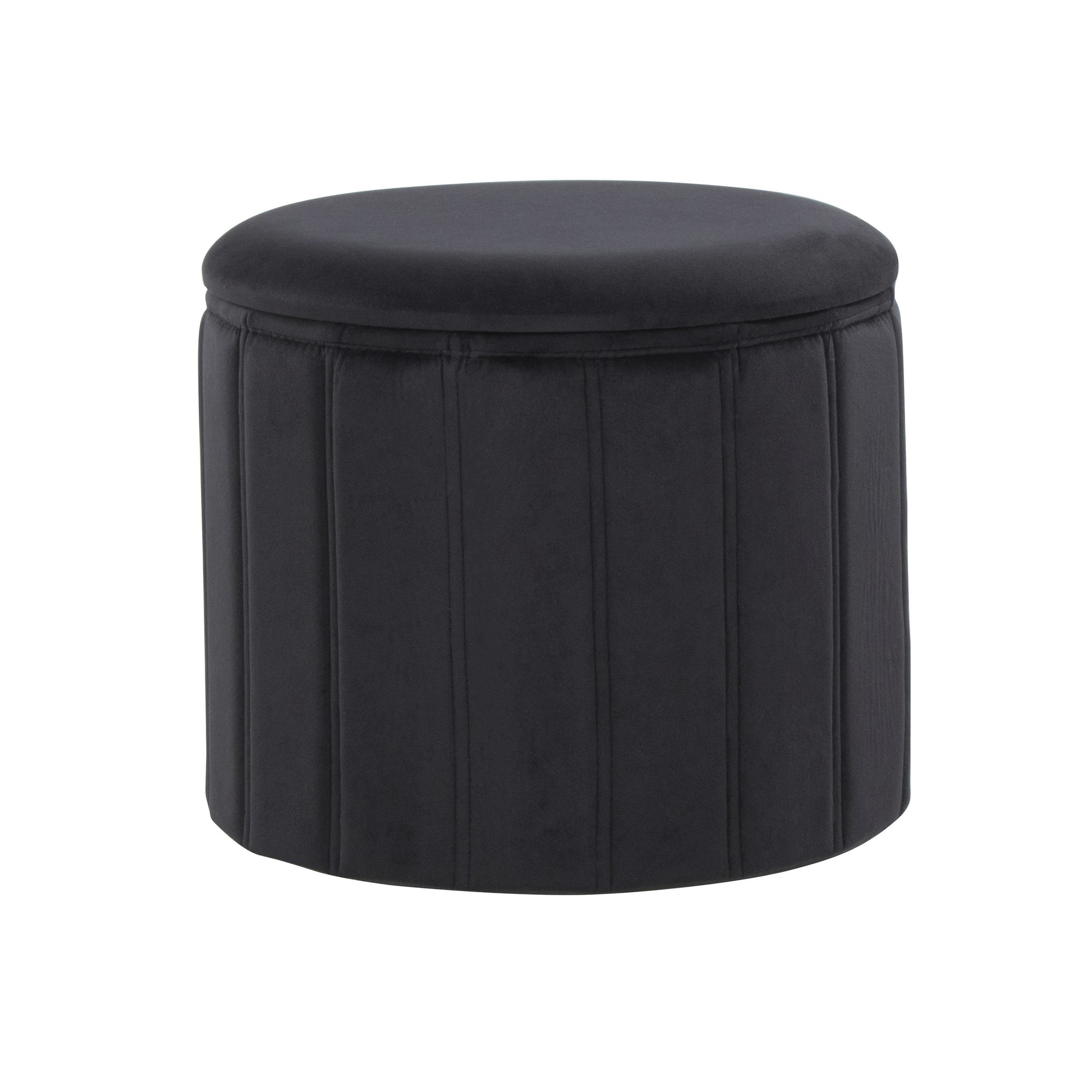 Lindsey 17-Inch Black Velvet Contemporary Folding Storage Ottoman 4 Lindsey 17-Inch Black Velvet Contemporary Folding Storage Ottoman - Image 4