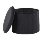 Lindsey 17-Inch Black Velvet Contemporary Folding Storage Ottoman 14 Lindsey 17-Inch Black Velvet Contemporary Folding Storage Ottoman