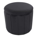 Lindsey 17-Inch Black Velvet Contemporary Folding Storage Ottoman 15 Lindsey 17-Inch Black Velvet Contemporary Folding Storage Ottoman