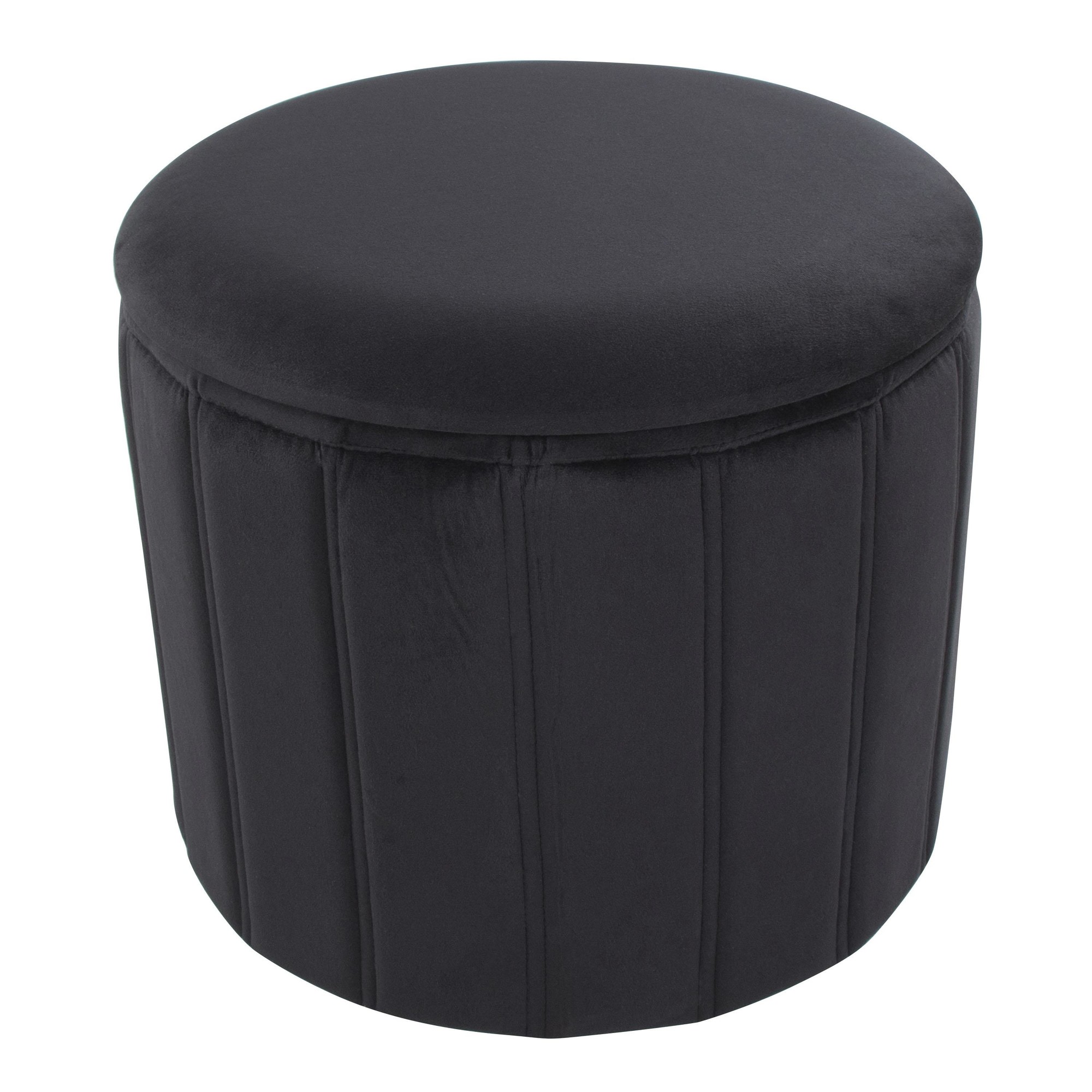Lindsey 17-Inch Black Velvet Contemporary Folding Storage Ottoman 6 Lindsey 17-Inch Black Velvet Contemporary Folding Storage Ottoman - Image 6