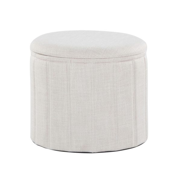 Lindsey 17 Inch Cream Contemporary Folding Storage Ottoman 4