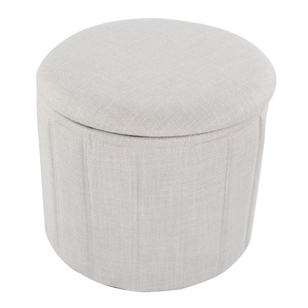 Lindsey 17 Inch Cream Contemporary Folding Storage Ottoman 6