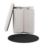 Lindsey 17-Inch Cream Contemporary Folding Storage Ottoman 18 Lindsey 17-Inch Cream Contemporary Folding Storage Ottoman