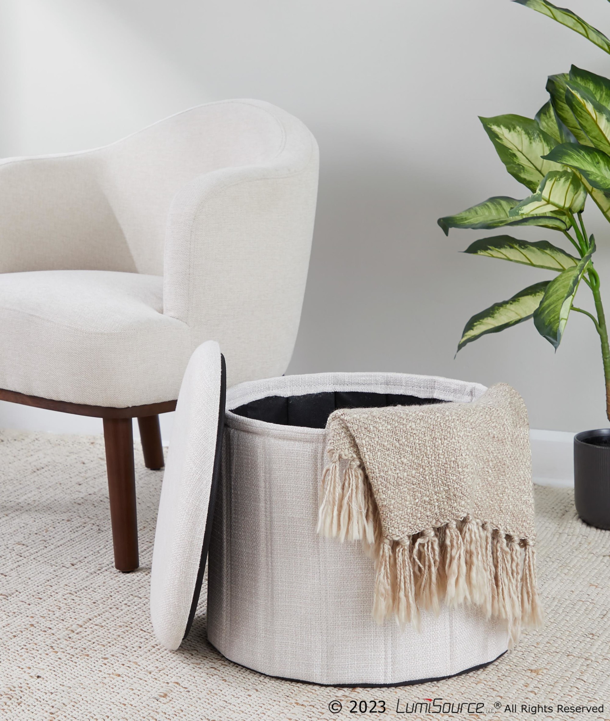 Lindsey 17-Inch Cream Contemporary Folding Storage Ottoman 1 Lindsey 17-Inch Cream Contemporary Folding Storage Ottoman