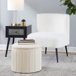 Lindsey 17-Inch Cream Velvet Contemporary Folding Storage Ottoman 12 Lindsey 17-Inch Cream Velvet Contemporary Folding Storage Ottoman
