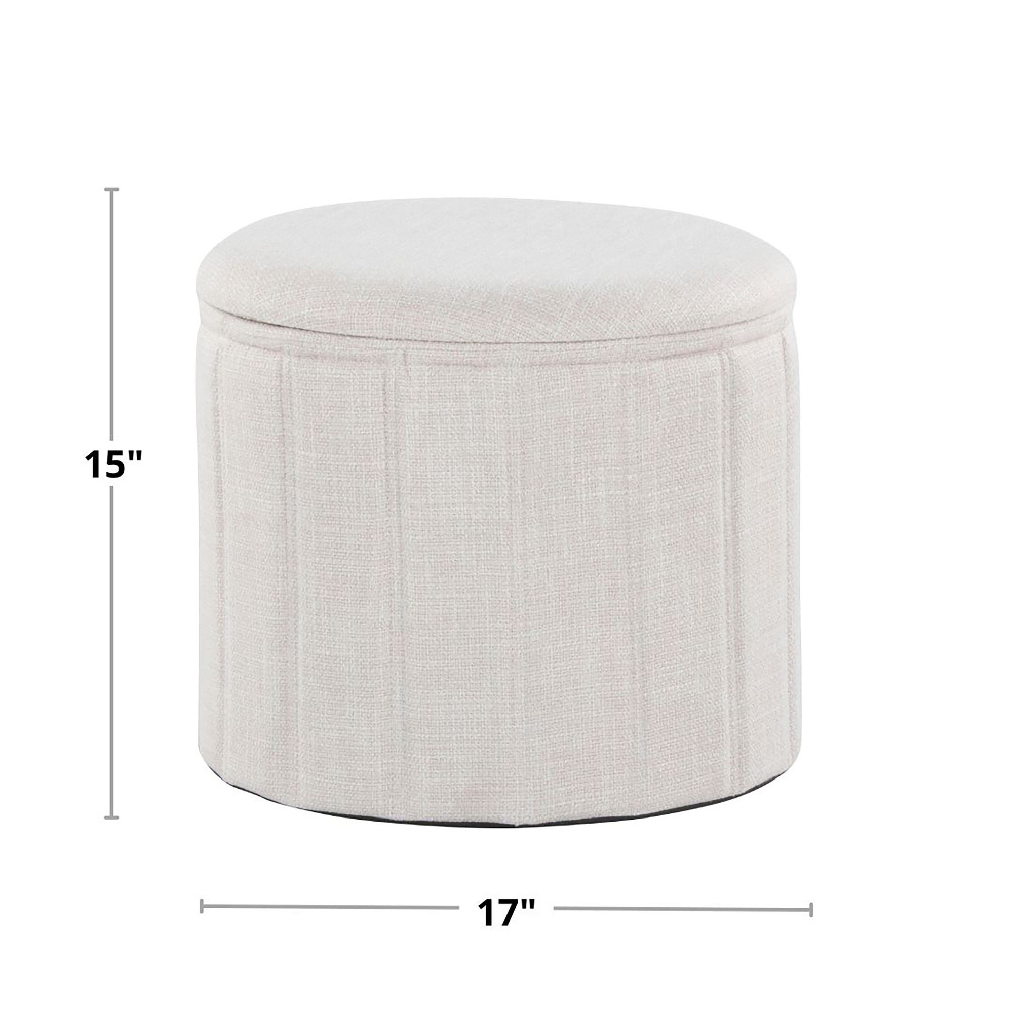 Lindsey 17-Inch Cream Velvet Contemporary Folding Storage Ottoman 9 Lindsey 17-Inch Cream Velvet Contemporary Folding Storage Ottoman - Image 9