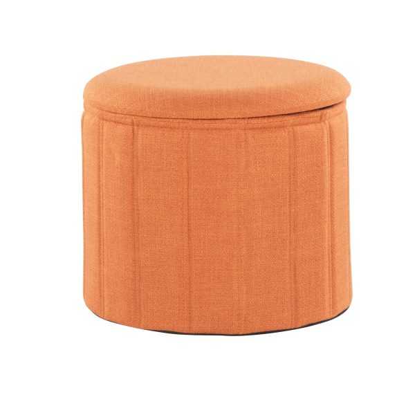 Lindsey 17 Inch Orange Contemporary Folding Storage Ottoman 4