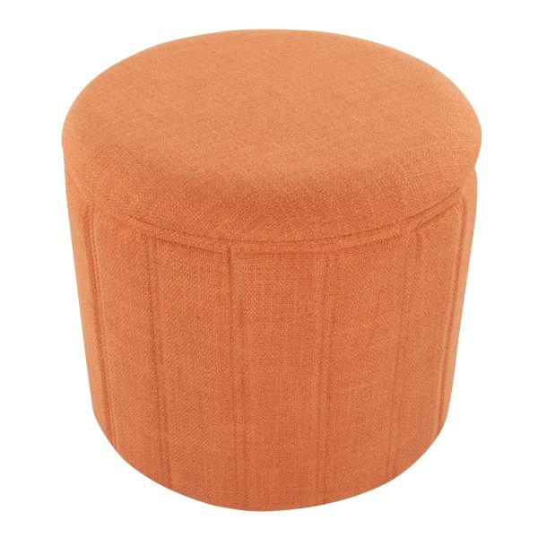 Lindsey 17 Inch Orange Contemporary Folding Storage Ottoman 6