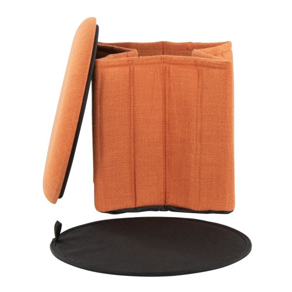Lindsey 17 Inch Orange Contemporary Folding Storage Ottoman 7