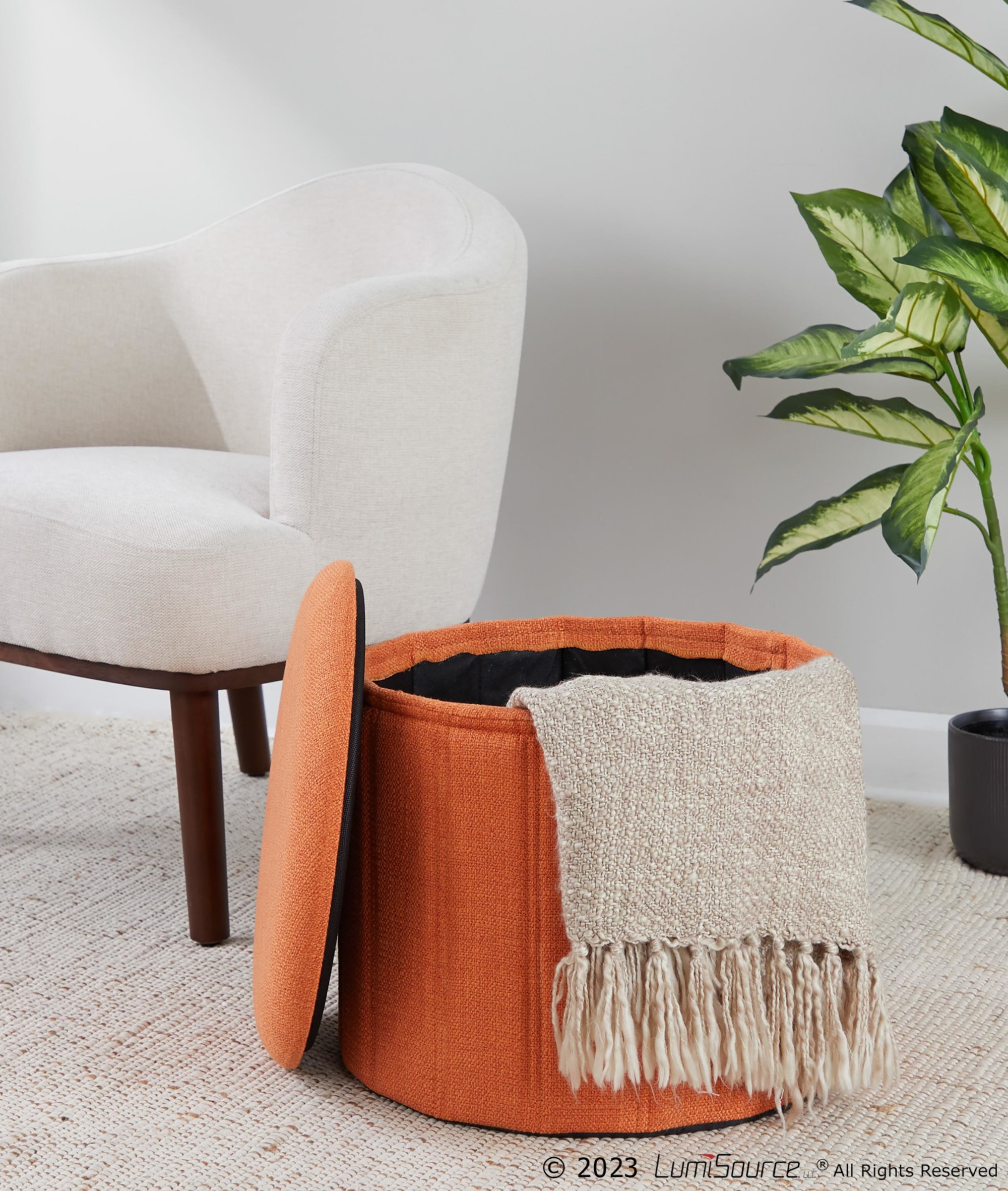 Lindsey 17-Inch Orange Contemporary Folding Storage Ottoman 1 Lindsey 17-Inch Orange Contemporary Folding Storage Ottoman