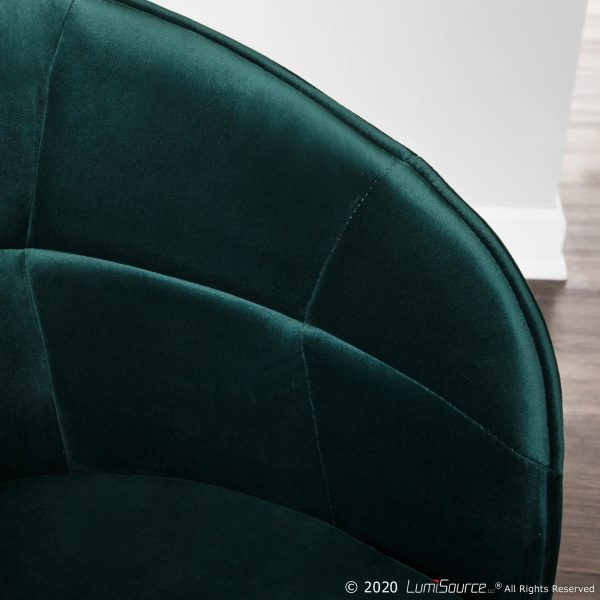 Lindsey Gold and Green Velvet Contemporary Accent Chair 3