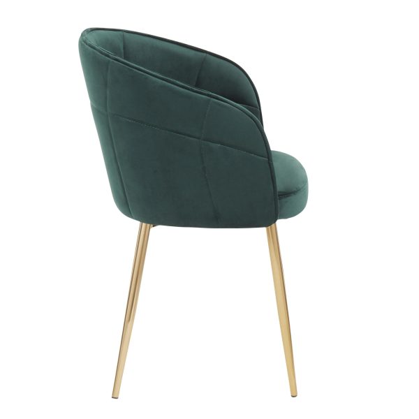 Lindsey Gold and Green Velvet Contemporary Accent Chair 6
