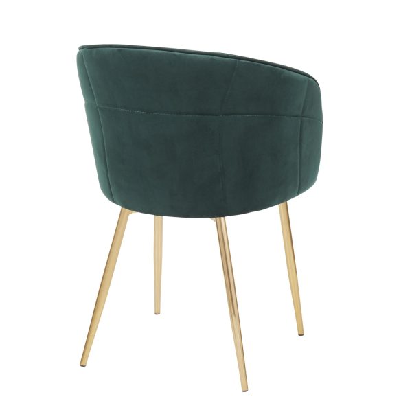 Lindsey Gold and Green Velvet Contemporary Accent Chair 7