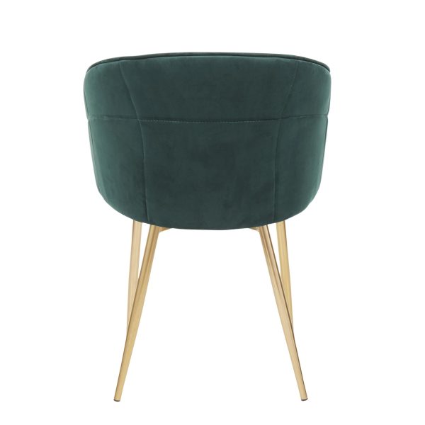 Lindsey Gold and Green Velvet Contemporary Accent Chair 8