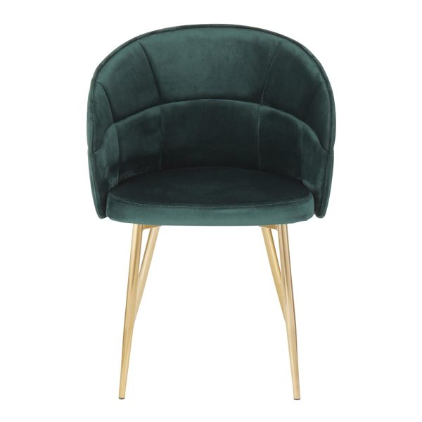 Lindsey Gold and Green Velvet Contemporary Accent Chair 9