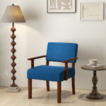 Mid-Century Linen Accent Chair with Ergonomic Backrest and Armrests 8 Mid-Century Linen Accent Chair with Ergonomic Backrest and Armrests