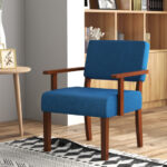 Mid-Century Linen Accent Chair with Ergonomic Backrest and Armrests 9 Mid-Century Linen Accent Chair with Ergonomic Backrest and Armrests