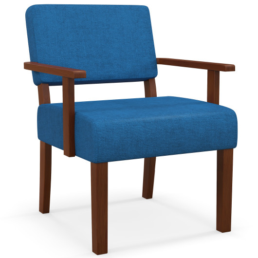 Mid-Century Linen Accent Chair with Ergonomic Backrest and Armrests 3 Mid-Century Linen Accent Chair with Ergonomic Backrest and Armrests - Image 3