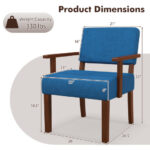 Mid-Century Linen Accent Chair with Ergonomic Backrest and Armrests 11 Mid-Century Linen Accent Chair with Ergonomic Backrest and Armrests