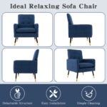 Ergonomic Linen Accent Chair with Removable Cushion and Metal Legs 12 Ergonomic Linen Accent Chair with Removable Cushion and Metal Legs