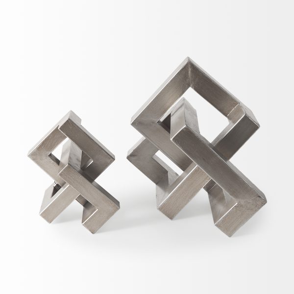 Link Small Silver Metal Sculpture Decorative Object 7