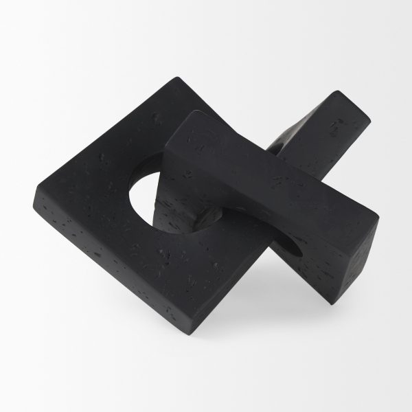 Linx Small Matte Black Resin Sculpture Decorative Object 2