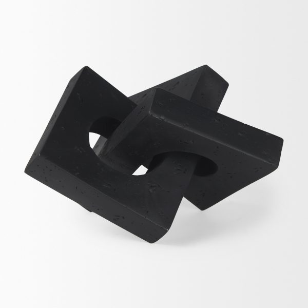 Linx Small Matte Black Resin Sculpture Decorative Object 3
