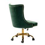 Lisa Green Velvet Tufted Swivel Nailhead Trim Task Chair 8 Lisa Green Velvet Tufted Swivel Nailhead Trim Task Chair