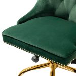 Lisa Green Velvet Tufted Swivel Nailhead Trim Task Chair 10 Lisa Green Velvet Tufted Swivel Nailhead Trim Task Chair