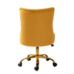 Lisa Mustard Velvet Tufted Nailhead Swivel Task Chair 9 Lisa Mustard Velvet Tufted Nailhead Swivel Task Chair