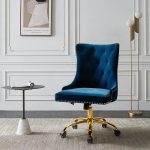 Lisa Navy Velvet Tufted Nailhead Trim Swivel Task Chair 6 Lisa Navy Velvet Tufted Nailhead Trim Swivel Task Chair