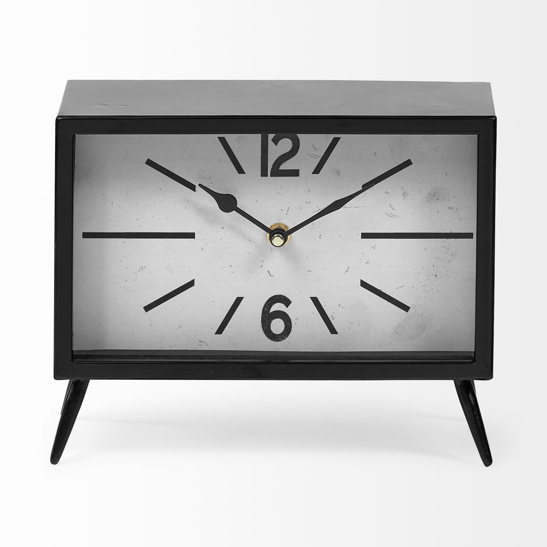Lita Black Metal Rectangular Table Clock 6 Lita Black Metal Rectangular Table Clock - Image 6